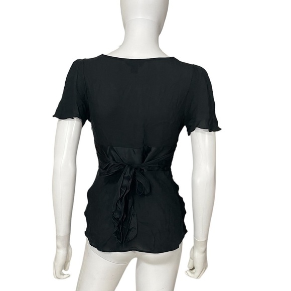 EXPRESS Black Belted Short Sleeve Top Size XS - Picture 6 of 8